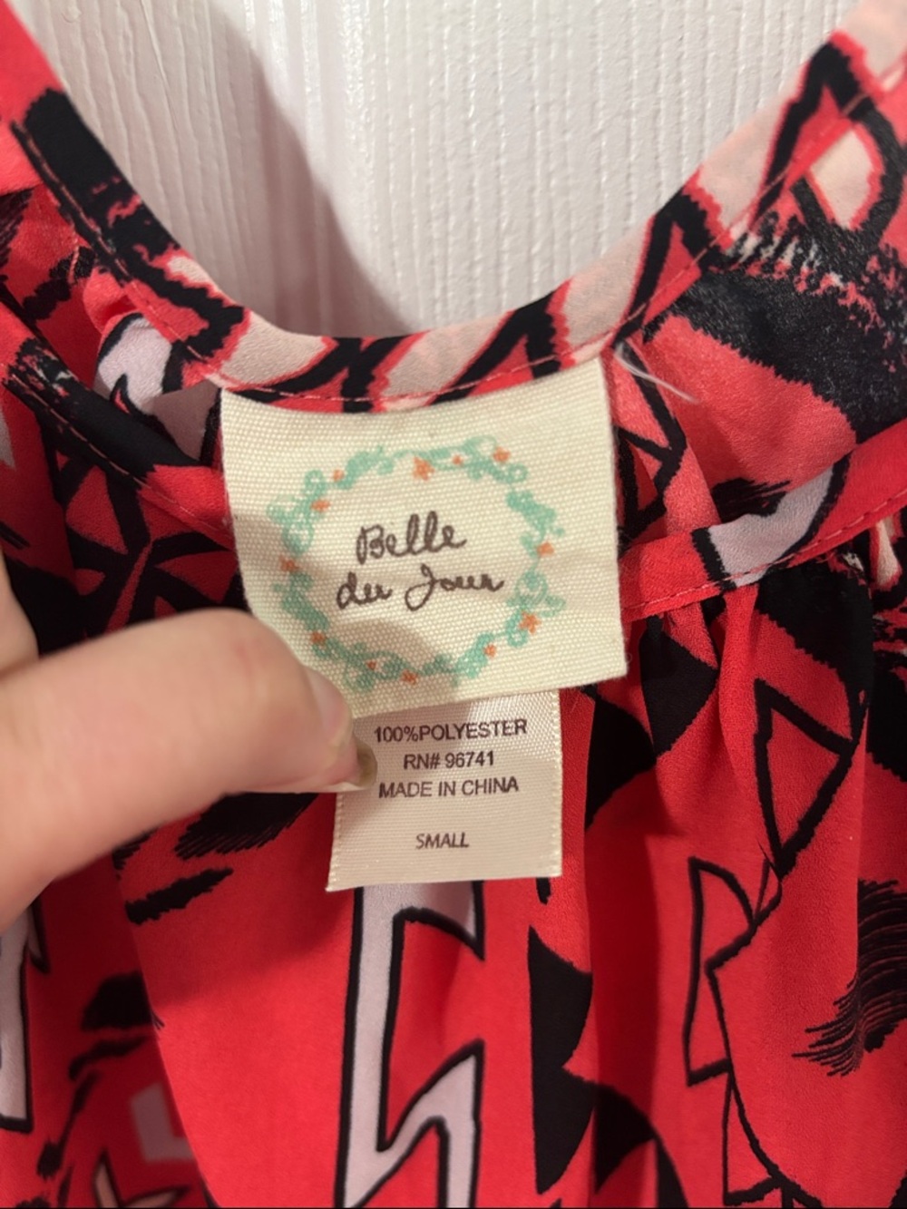Pink/Coral Aztec Print Ruffle Cami Top - Picture 3 of 5
